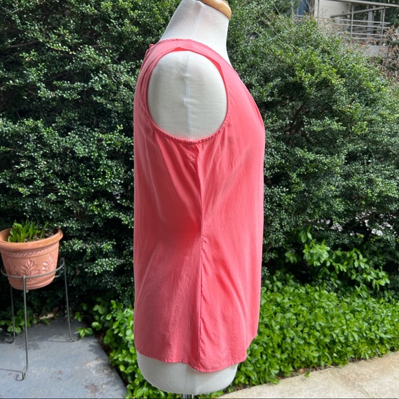 100% Silk Max Studio Sleeveless Blouse with Pleated Neckline - Picture 6 of 15